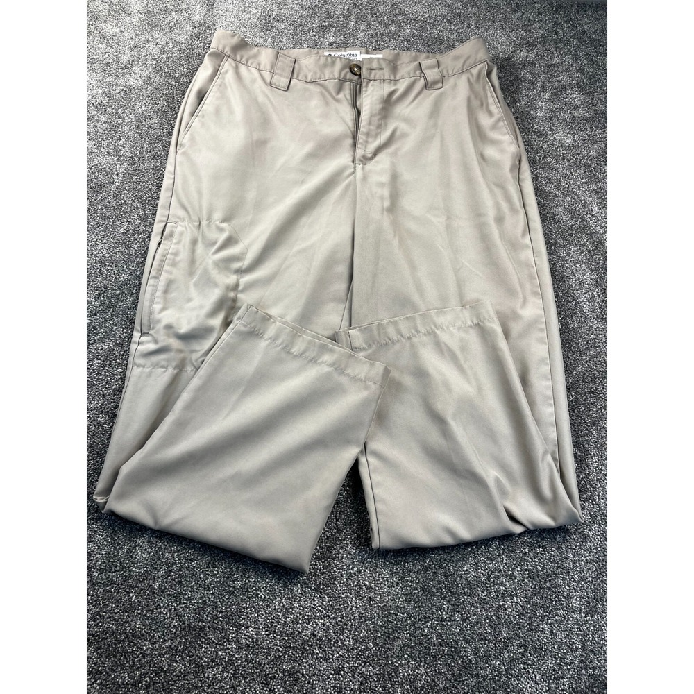 Columbia Sportwear Pants Mens W34 L30 Cargo‎ Omni Shield Chino Polyester Khaki